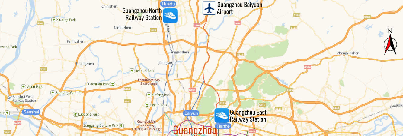 Guangzhou Baiyun International Airport map, map of CAN Airport