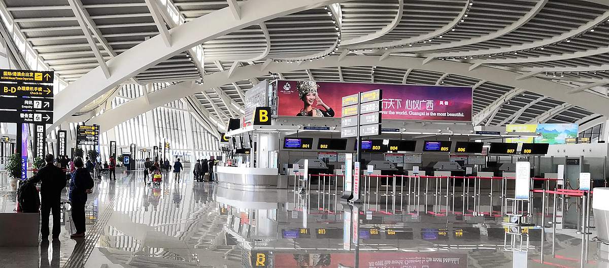 Departures at Guilin Liangjiang international Airport, KWL Airport