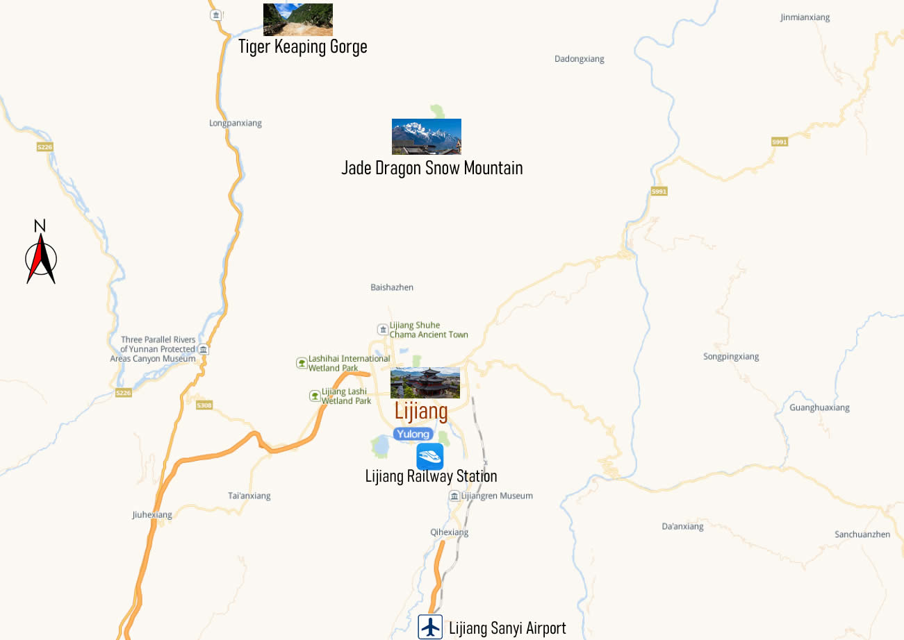 Lijiang Sanyi International Airport Map, Map of LJG airport