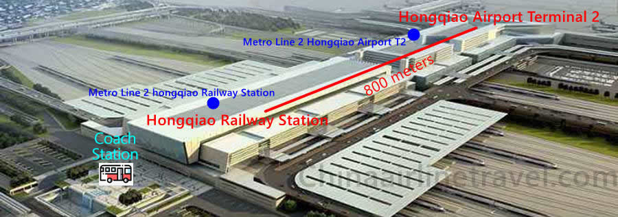 Shanghai Hongqiao Airport coach station map, SHA airport bus