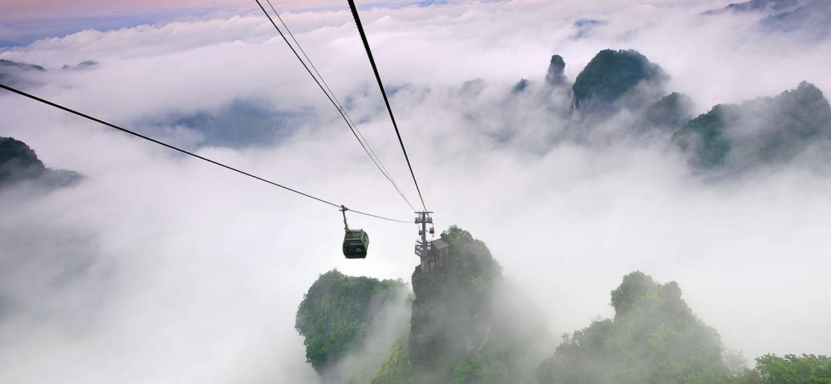 The cableway of Tianmen Mountain