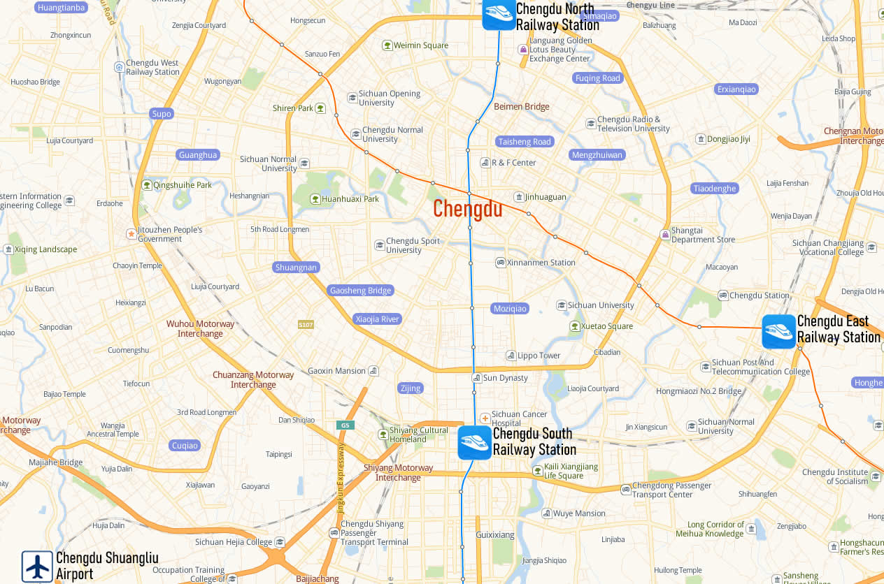 Map of Chengdu South Railway Station