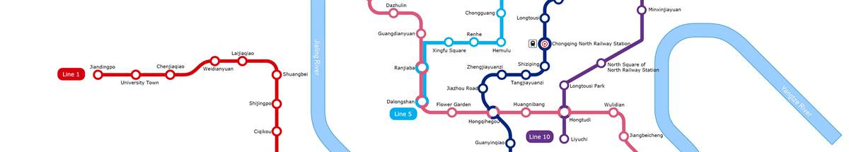 Metro Map of Chongqing North Railway Station, Chongqing Metro Map