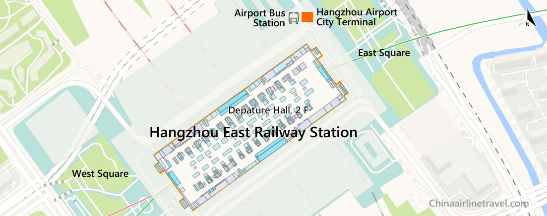 Airport bus station at Hangzhou East Railway Station