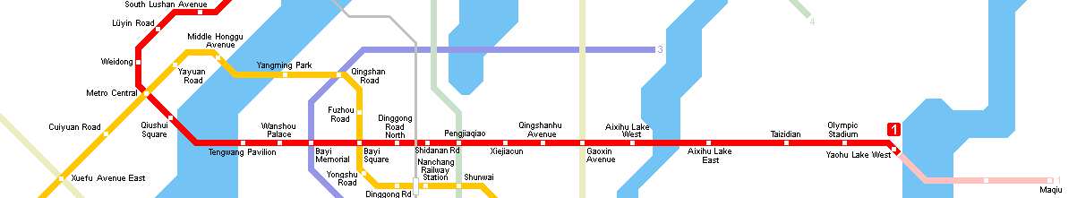 Metro Map of Nanchang West Railway Station, Nanchang Metro Map