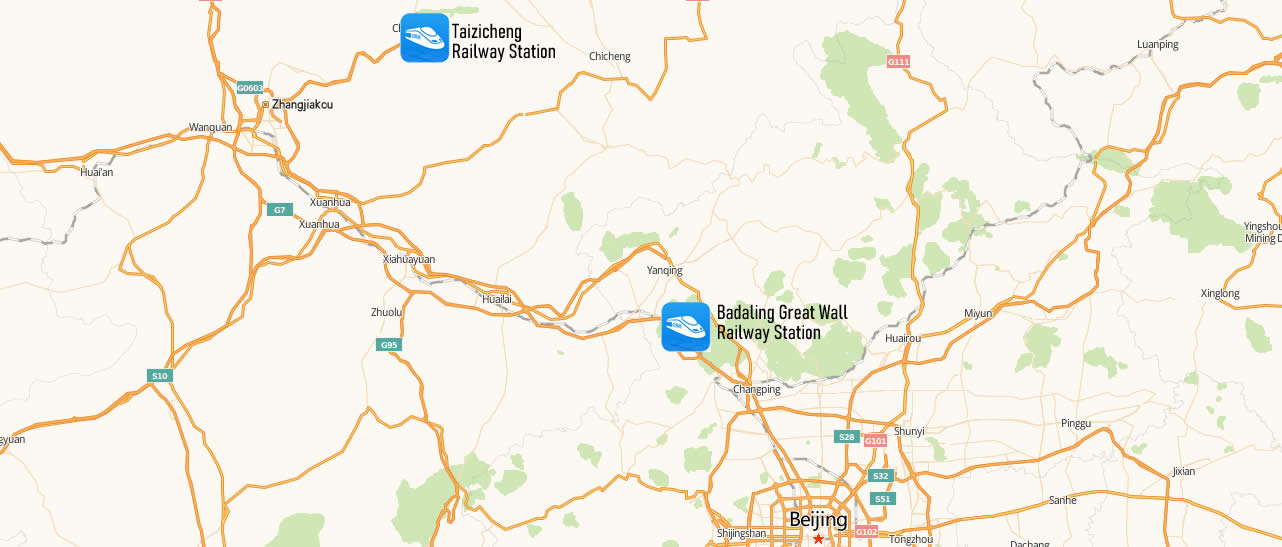 Map of Taizicheng Railway Station, Map of Taizicheng high speed train station, location
