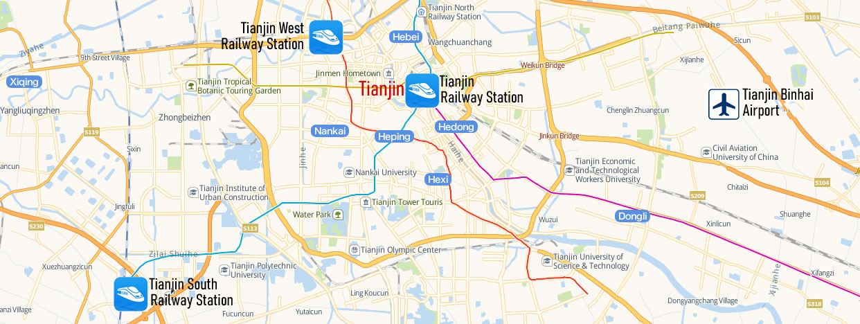 Map of Tianjin West Railway station, Tianjin Xi Train Station Map