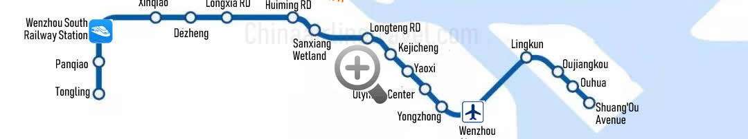 Wenzhou Rail TTransit S1 Map, Metro, Subway, to Wenzhou South Railway station, Wenzhou Nan Train Station