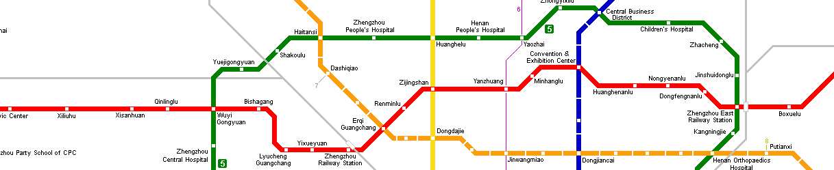 Metro Map of Zhengzhou East Railway Station, Zhengzhou East Metro Map