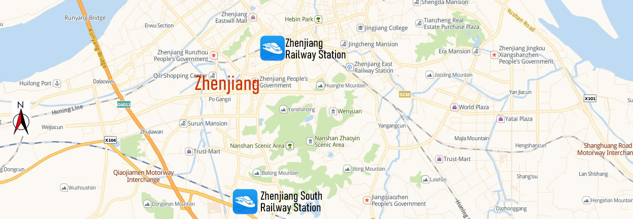 Map of Zhenjiang Railway station, Zhenjiang Train Station Map