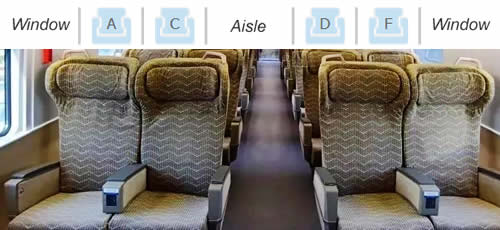 First Class seats on high-speed trains in China